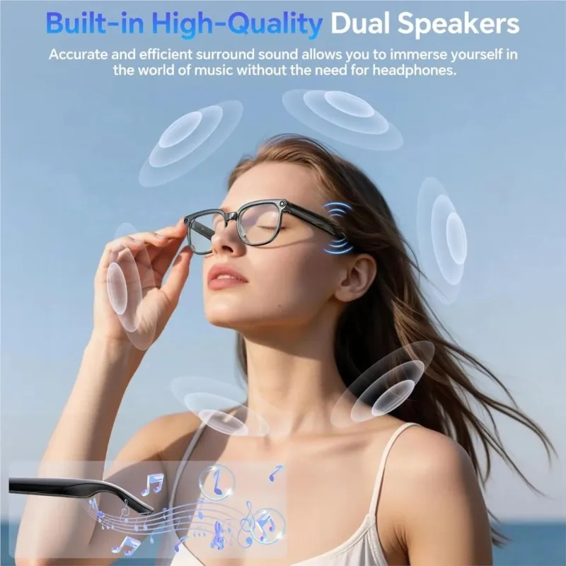 2026 Hot 800W HD Pixel Smart Glasses Men Anti-shake Camera AI Language Translation Video Recording ChatGPT Music Call Sunglasses