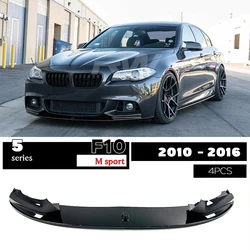 F10 Black Front Lip 4PCS Carbon Bumper Spoiler Splitter for BMW 5 Series F10 F11 2010 - 2016 520i 530i 535i 530d M Sport Only