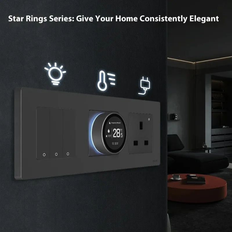 MOES Tuya ZigBee مقبض ذكي ترموستات مخصص سلسلة حلقة النجوم مفتاح الطاقة التطبيق التحكم عن بعد في درجة الحرارة (TDS)