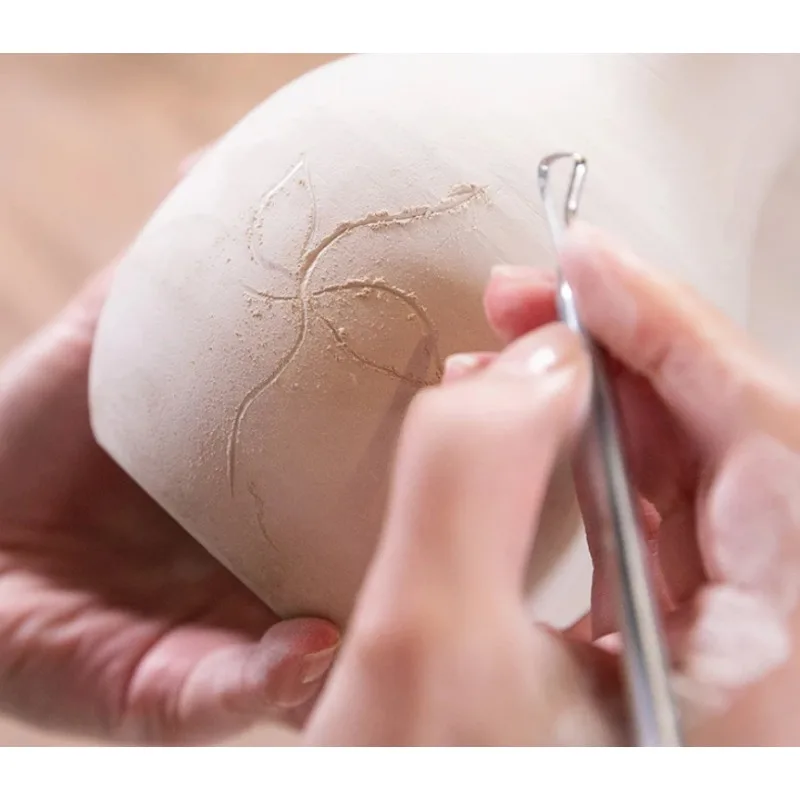 مجموعة أدوات نحت الشمع من الفولاذ المقاوم للصدأ مكونة من 11 قطعة - أدوات نحت الفخار والطين بمقبض خشبي للحرف اليدوية والهوايات والمشروعات اليدوية