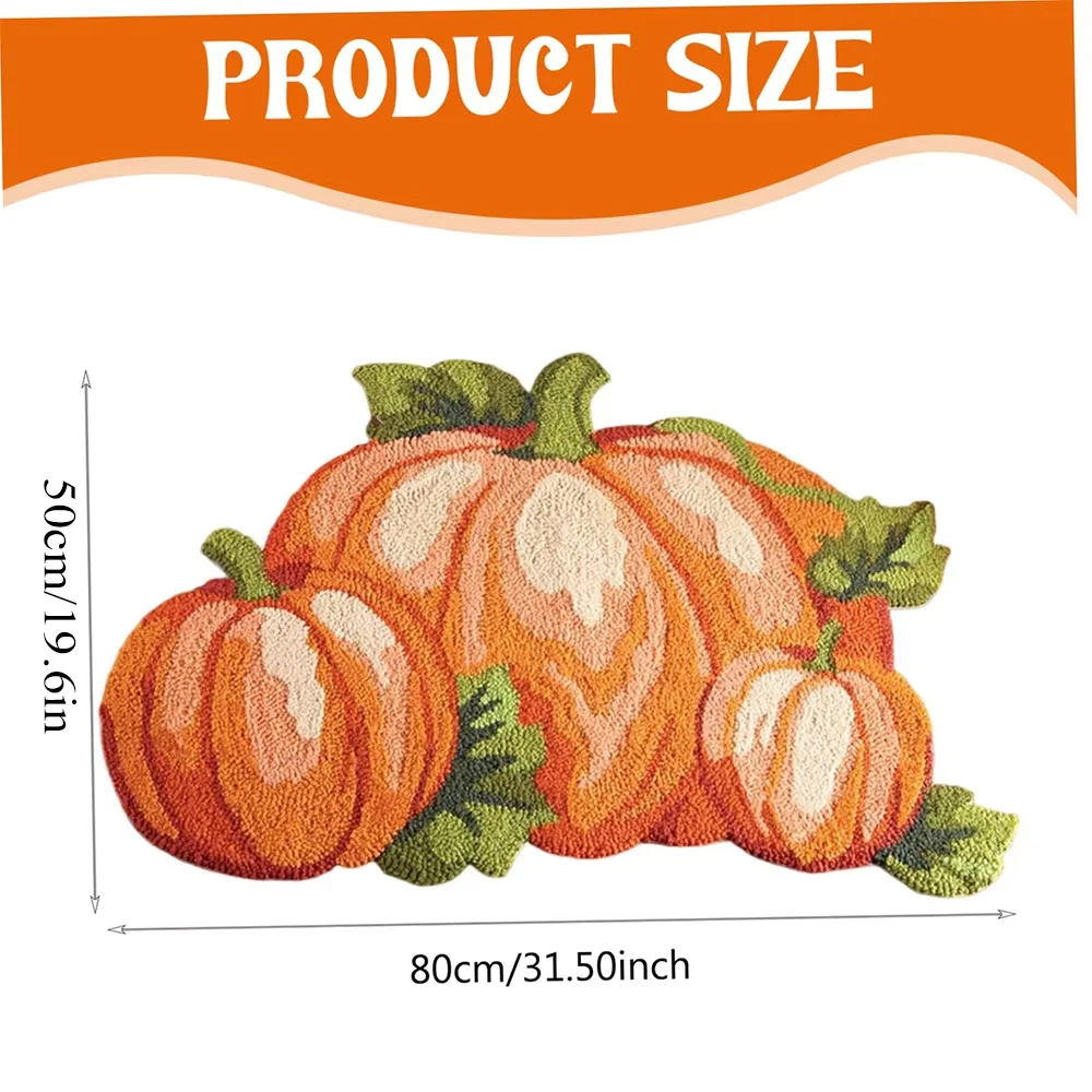 

VIKAMA Pumpkin Decorative Floor Mat - Durable and Stain-Resistant, Perfect for The Entrance area or Foyer Floor Mat.