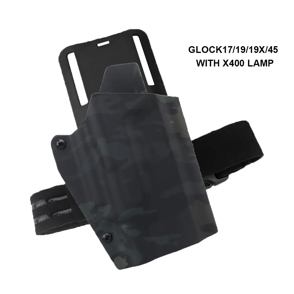 Lightweight Kydex Holster for Glock 17/19/19x/45 With X400 Lamp Pistol Holster Belt Carry Platform Hunting Airsoft Accessories