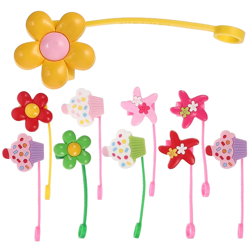 

10 Pcs Straw Covers Silicone Dust Plug Lightweight Decorative Reusable Kitchen Bar Supplies Straw Tip Protector