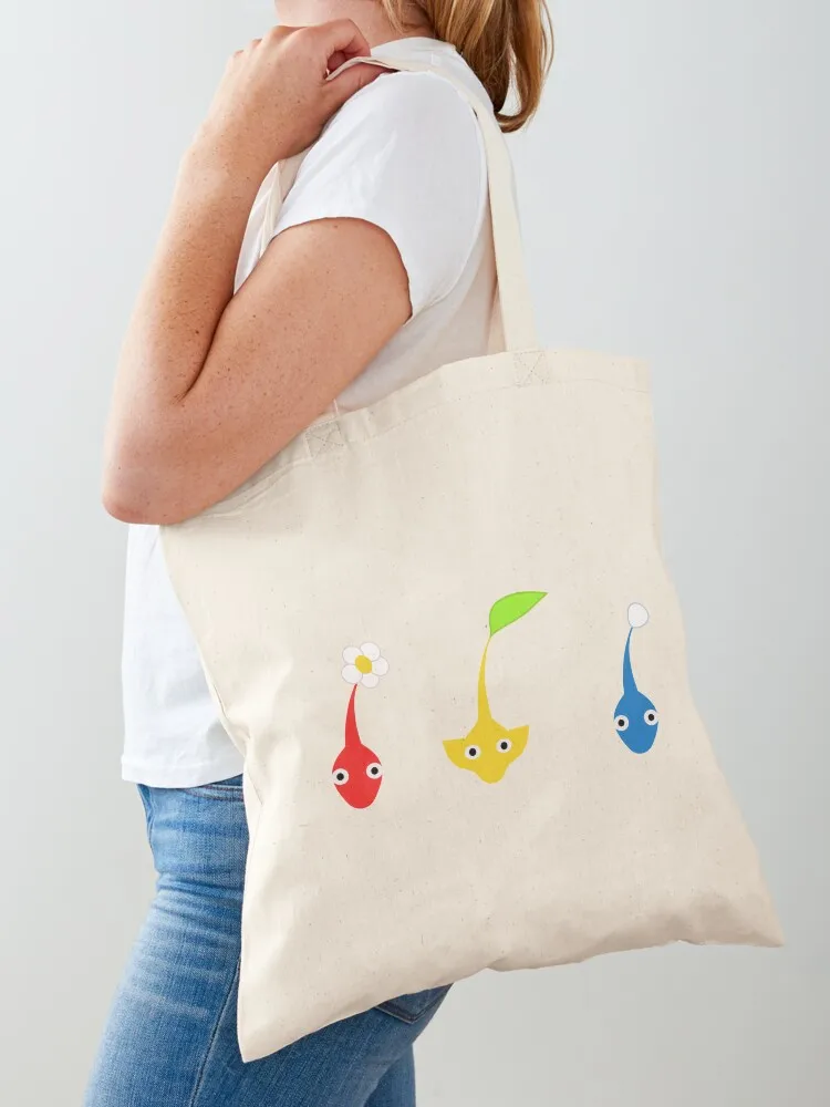 Pikmin personagens sacola tote mulher saco de pano feminino lona personalizada