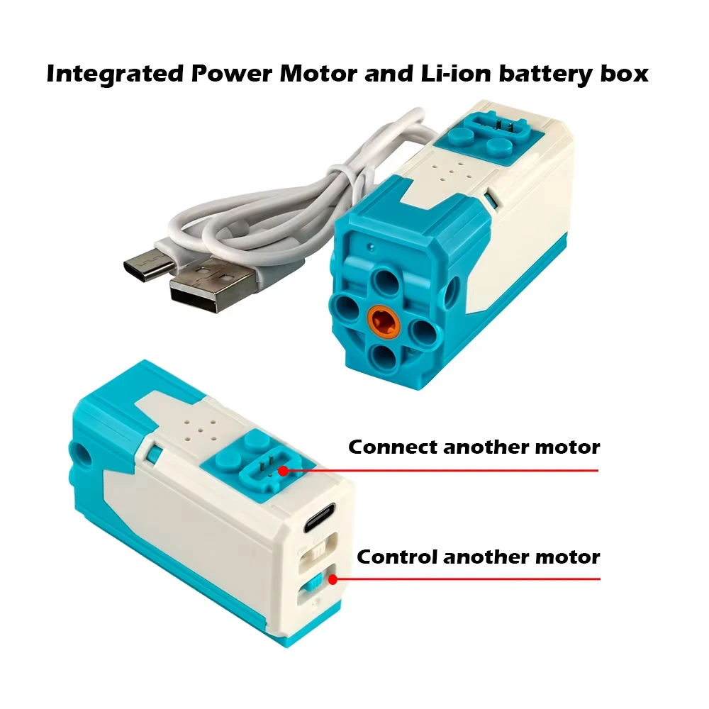 Bloques de construcción de Motor M recargables, funciones de potencia para tren ferroviario, Robot, piezas eléctricas de modificación, nueva actualización