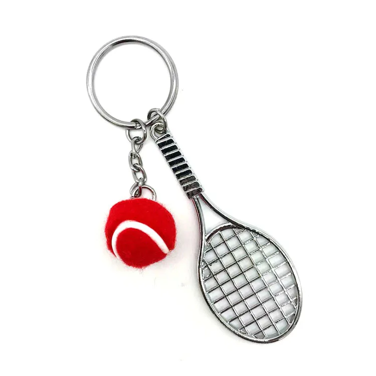 30 Stuks Tennisbal En Racket Model Sleutelhanger Mini Nieuwigheid Handtas Auto Liefhebber Sport