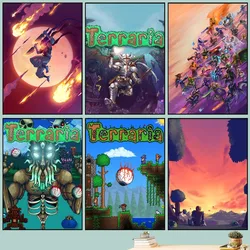 Game T-Terraria Poster Art Self-adhesive Art Small Poster HD Quality Poster Wall Art Painting Study Wall Decoration