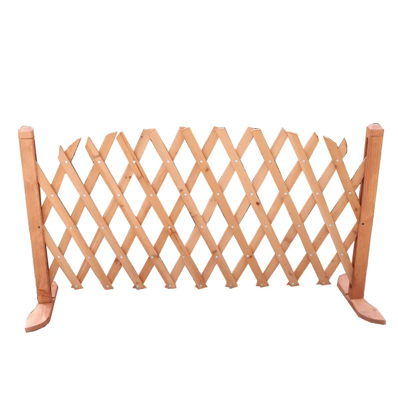 Fence Wooden climbing frame courtyard retractable wooden fence restaurant partition flower stand terrace garden small fence mobi