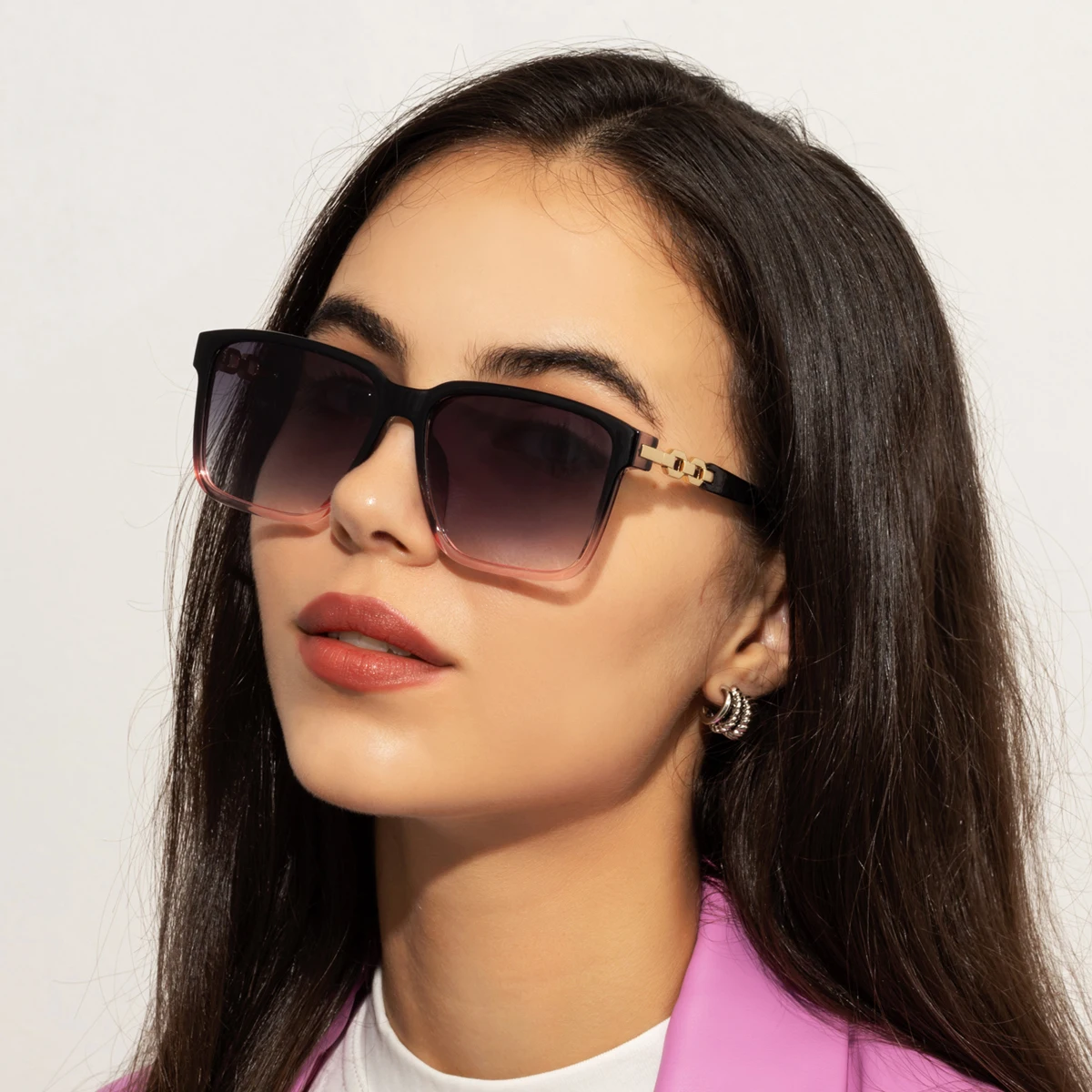 Motorcycle Driving Fashion Womens Sunglasses Square Style Goggles Accessories Gradient Lens Anti-UV400 Luxury Brand Eyeglass