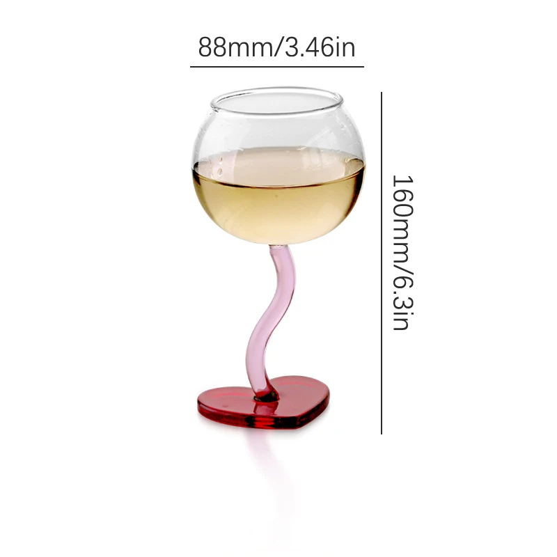 Heart Shape Glass Goblet Mug Champagne Wine Cup High Borosilicate Glass Heat-resistance Cocktail Glass Valentine\'s Day Gift