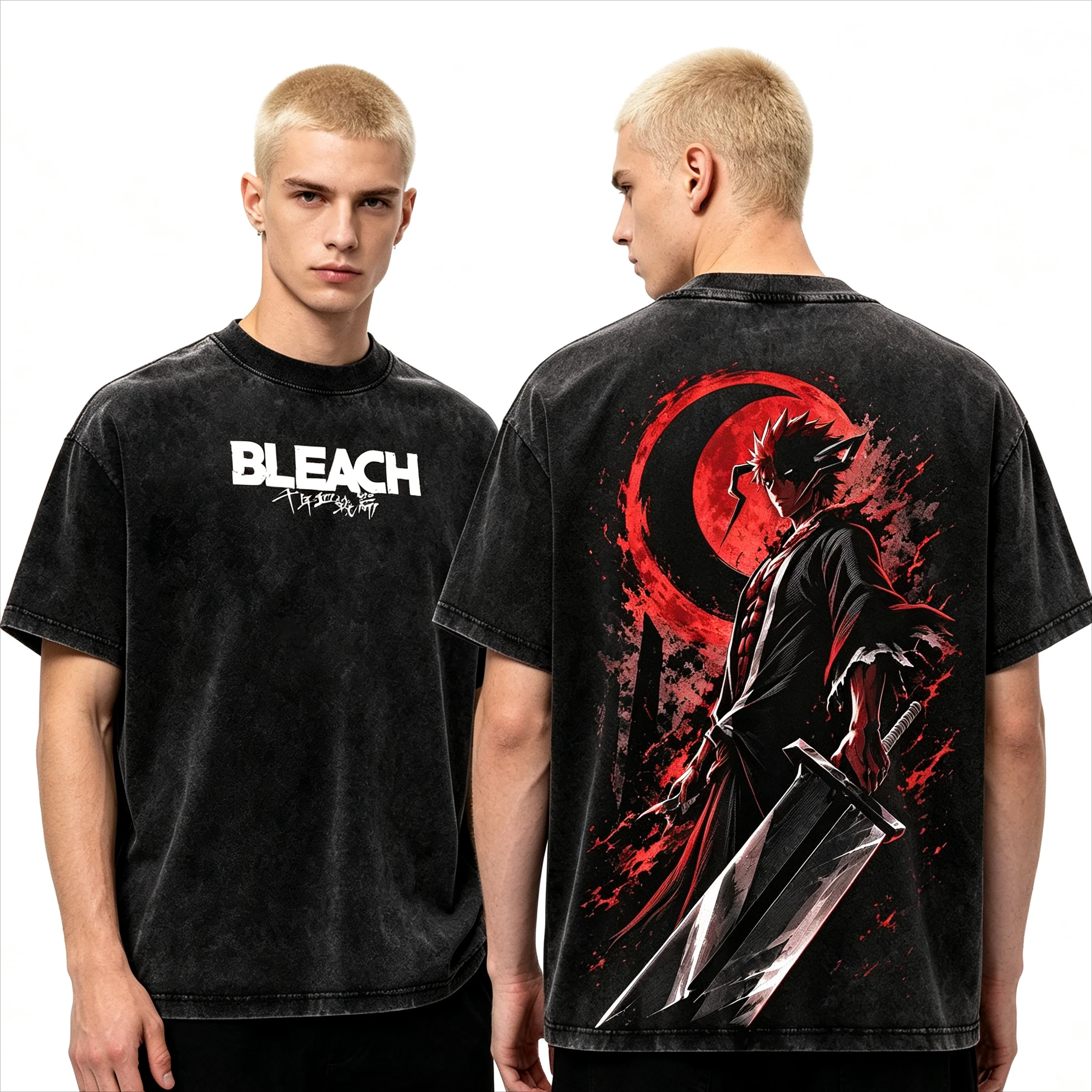 2026 Summer Hot Sale Anime BLEACH Ichigo Kurosaki Print T-shirt Y2K Unisex Gothic Harajuku Hip Hop Streetwear Oversized T-shirt