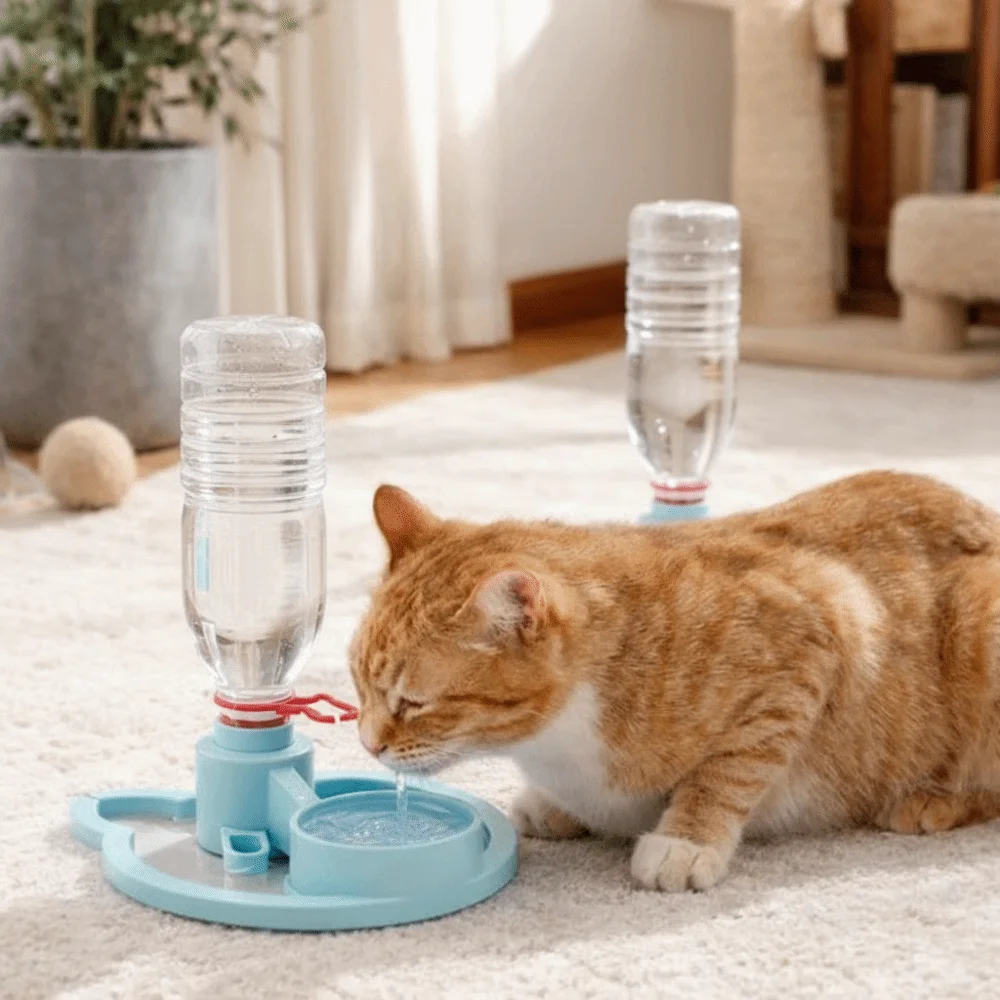 Automatic Water Dog Automatic Feeders Suction Cup Anti Overturning Cat Bowl Plastic Water Bottle Cat Drinking Machine