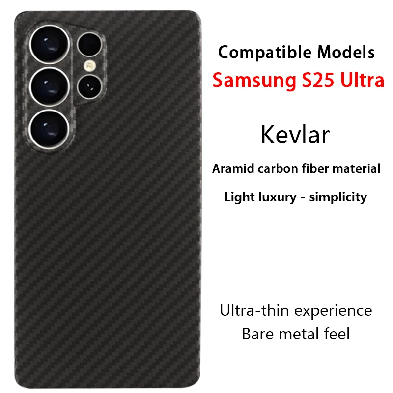 

For Samsung S25 Ultra Luxury Carbon Fiber Kevlar Phone Case Anti Shock Protective Cover protective shell Aramid case