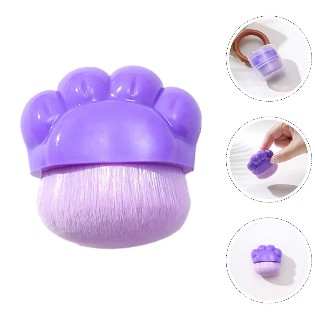 

2pcs Cat Paw Foundation Makeup Brush Short Portable Travel Blush Brush Kitten Paw Shaped Facial Tool Powder Puff