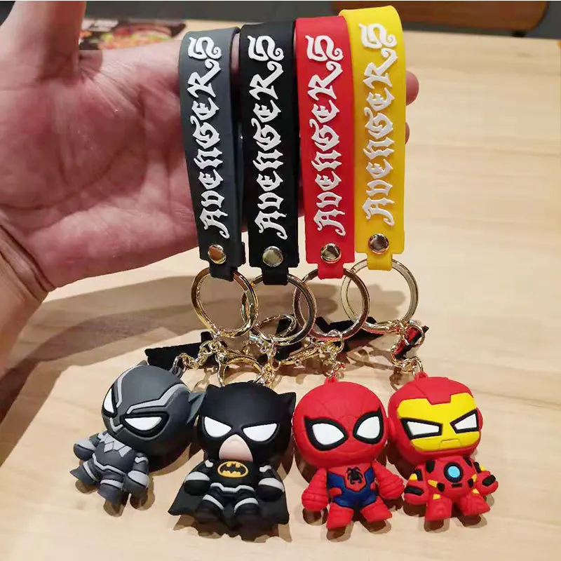 6cm Avrngers Marvel Super Heroes Legends Captain America Spiderman Iron Man Hulk Groot Rocket KeyChain  Toy Children Gift