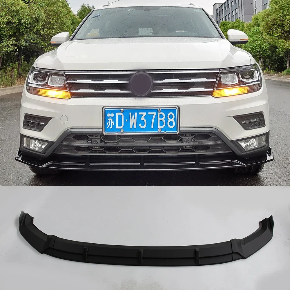 

For Volkswagen Tiguan 2017-2020 Years Car Front Bumper Chin Bodykit Lip Modification On Bumper Spoiler Chin Bright Black