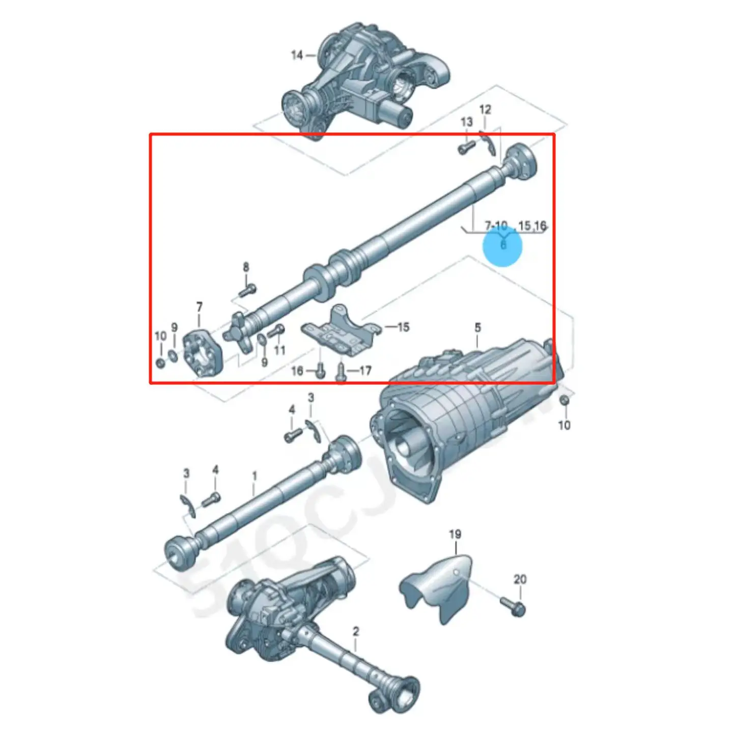 Car Parts Drive Shaft 7L6521102C Propshaft Axle Shaft Propeller Shaft For VW Touareg Audi Q7 Porsche Cayenne