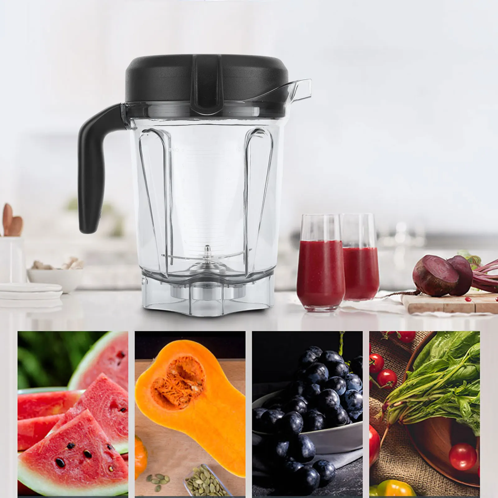 2L Transparent Blender Container with Blade & Lid For Vitamix 64oz Compatible with g series machines vitamix5300