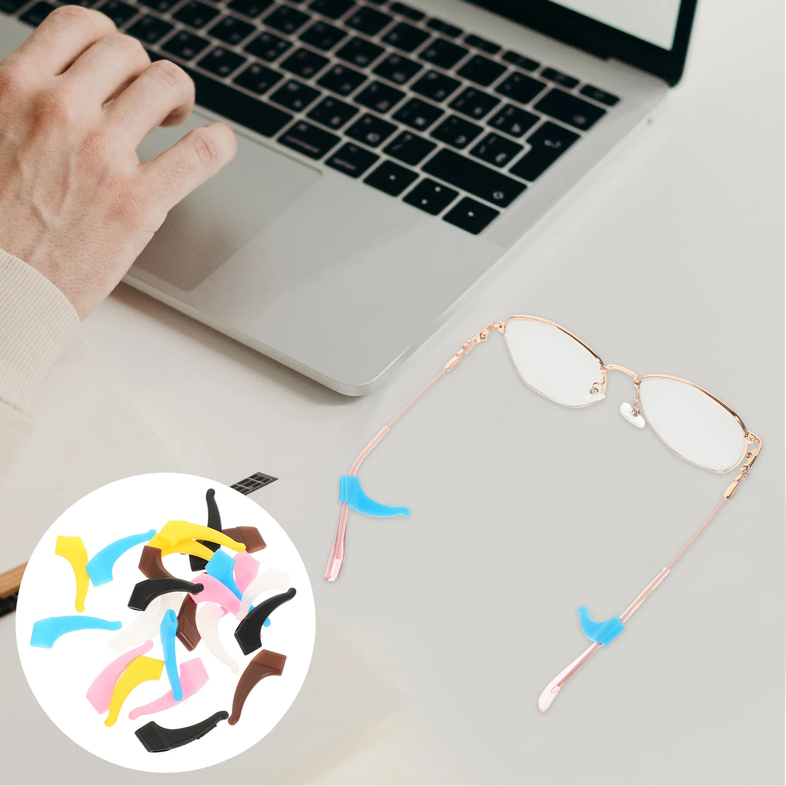 

24Pcs Silicone Glasses Ear Grips Non-Slip Ear Hooks Easy Use Lightweight for Eyeglasses Reading Glasses Sunglasses Daily Outdoor