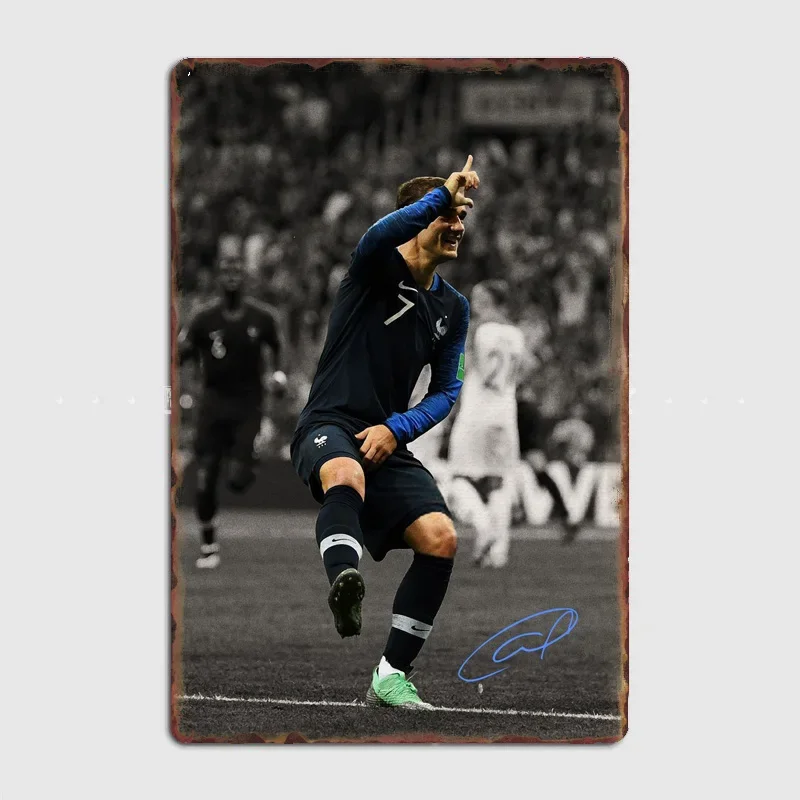Антуан Грізманн футболист металлическая вывеска плакат гаражный клуб декор для гостиной знак кино на заказ оловянный винтажный домашний декор стены
