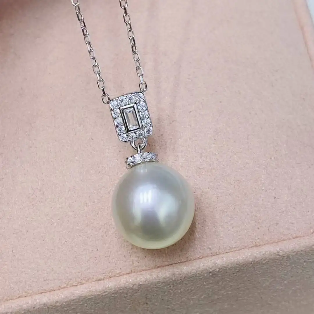 

Подвеска из стерлингового серебра S925, базовые крепления, фурнитура, детали, аксессуары для жемчуга 11-12 мм, 10 шт./лот