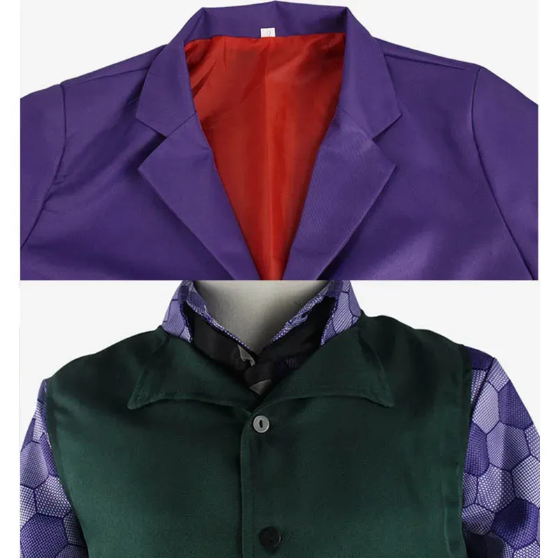 Nuevo 2025 Heath Ledger disfraz de Cosplay abrigo camisa chaleco traje con corbata trajes para disfraces de Halloween vestir Caballero Oscuro Joker M ☆ ★ ☆ ★ qq