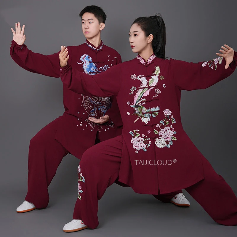 

Contemporary Zen Tai Chi Suits | Women's Phoenix & Men's Dragon Kung Fu Uniform - Silk-Linen Baduanjin Practice Wear