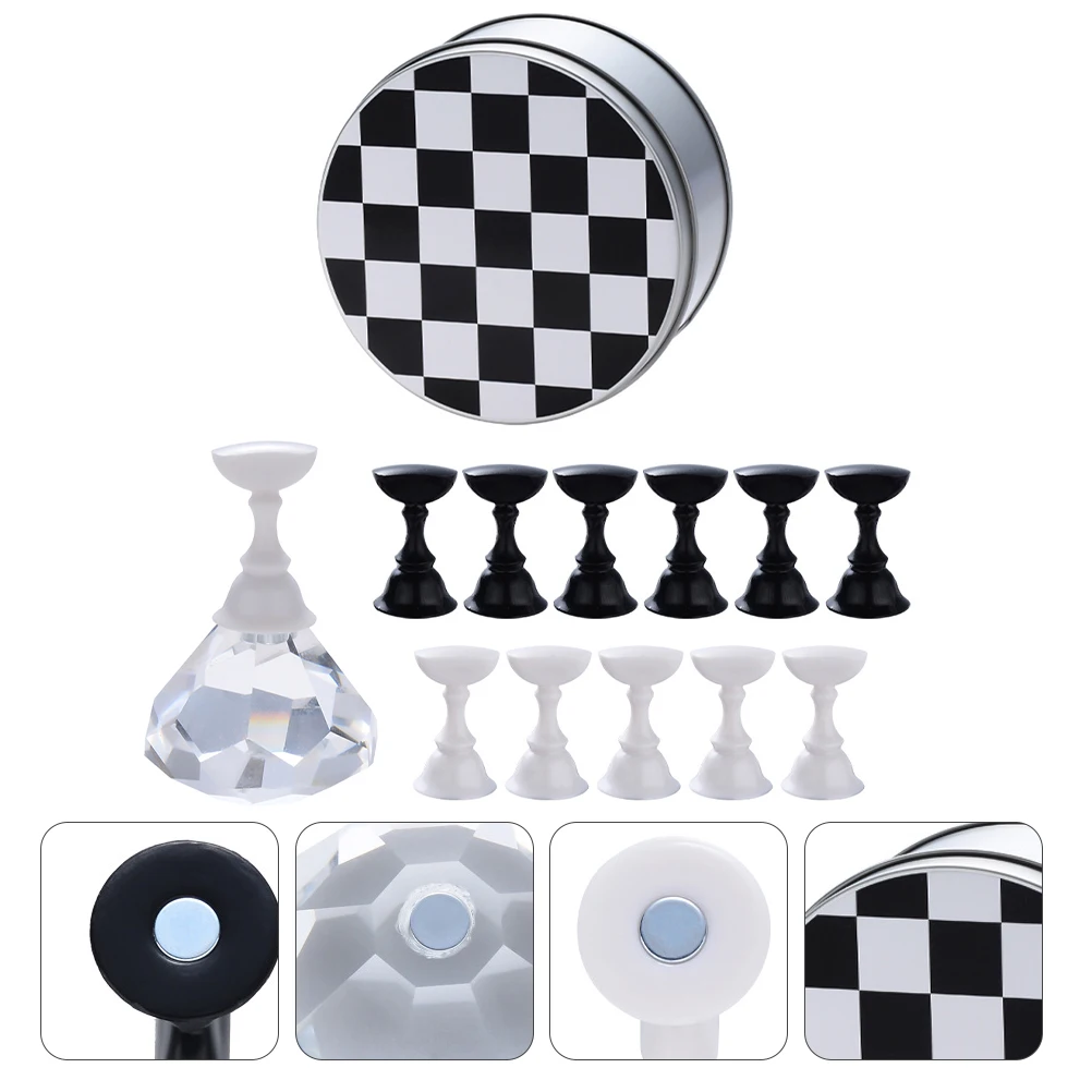 

1Set Nail Practice Rack Display Stand For Manicure Supplies Magnetic Base Durable Reusable False Tips Easy Detachable Home Salon