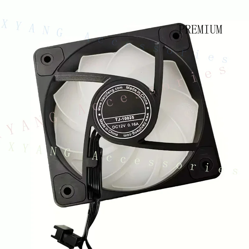 N+ for Tianjifeng 10025 10cm Case & CPU Silent Cooling Fan, 4-Pin ARGB Colorful Light Fan, Black / White