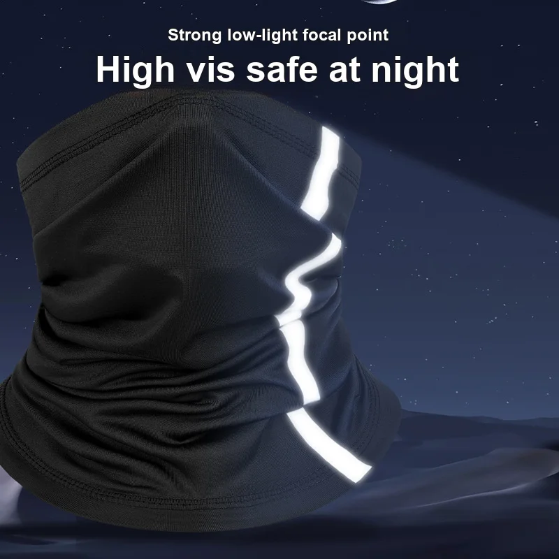 Sun Protection Face Mask Full Face and Neck Coverage Breathable Quick Dry with Reflective Strips for Summer Outdoor Cycling