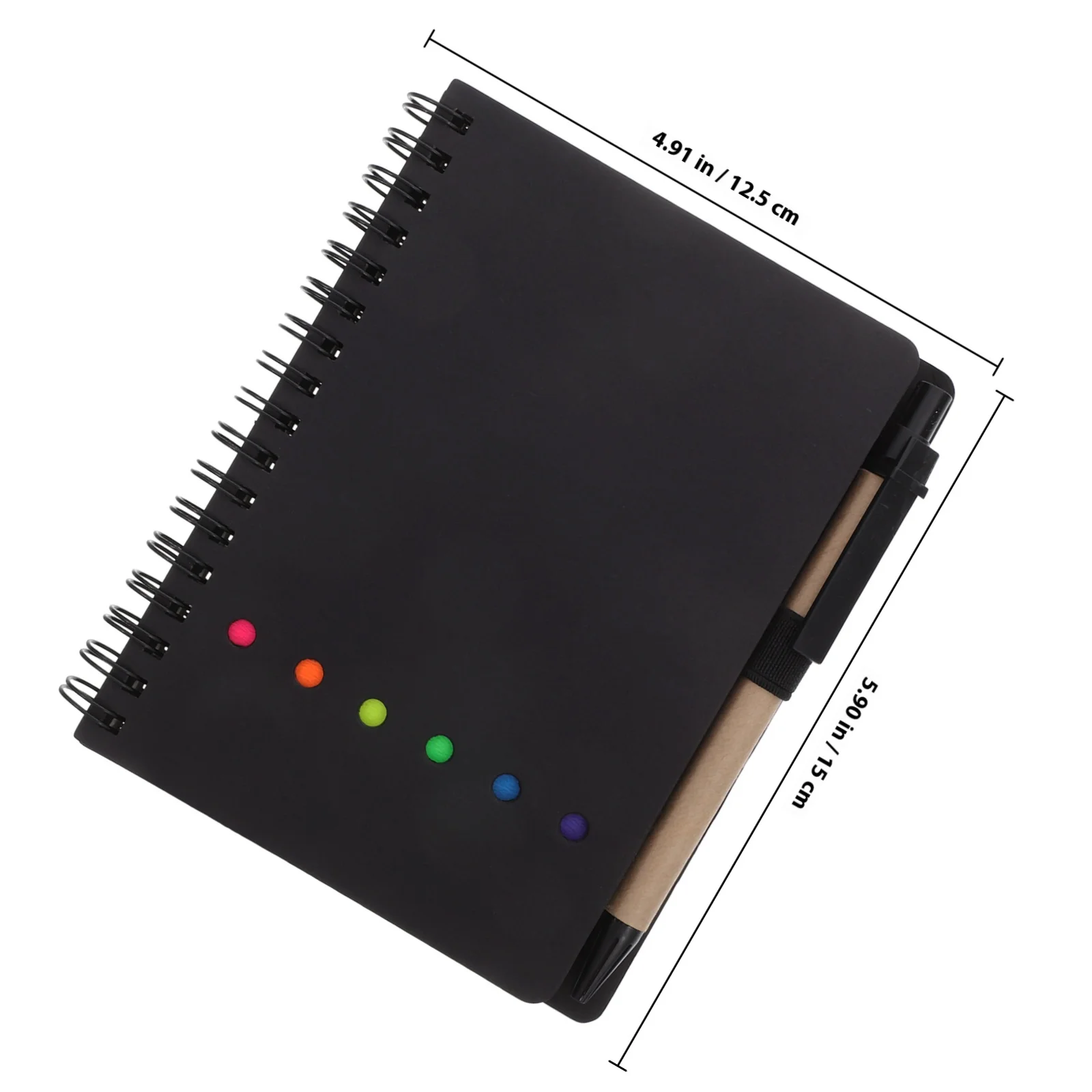 Spiral Notebook With Pen Holder Small Pocket Notepad Colored Index Tabs Lined Steno Pad For Students Travelers