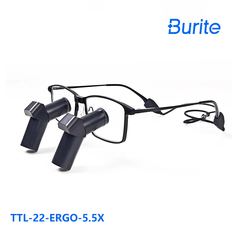 Burite New TTL5.5X Ergonomic Design 5.5X Ergo Prism Loupes Dental ENT Surgical IPD Customized  binocular loupes（ERGO-TTL-5.5X)