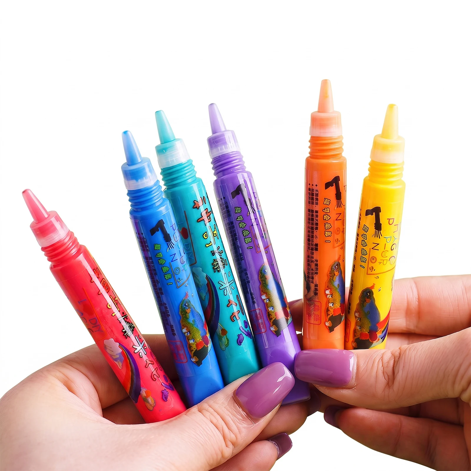 3D Bubble Pen Acrylic Paint Markers Pen Popcorns Drawing Pens Magic Puffy Effect Drawing Pens Drawing Tool Natural- Brush Tip ﻿ view 5