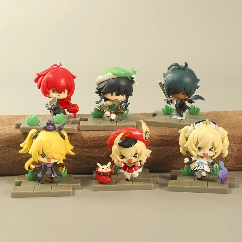 

Genshin Impact Blind Box Mondstadt Liyue Battle Theme Anime Chibi Figures Collectible Dolls Klee Diluc Venti For Anime Game Fans
