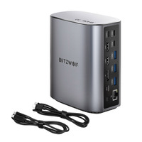 BW-TH15 17-in-1 USB C Docking Station with Dual HD 4K/60HZ Triple Display USB3.0 USB3.2 10Gbps Date Transmission RJ45