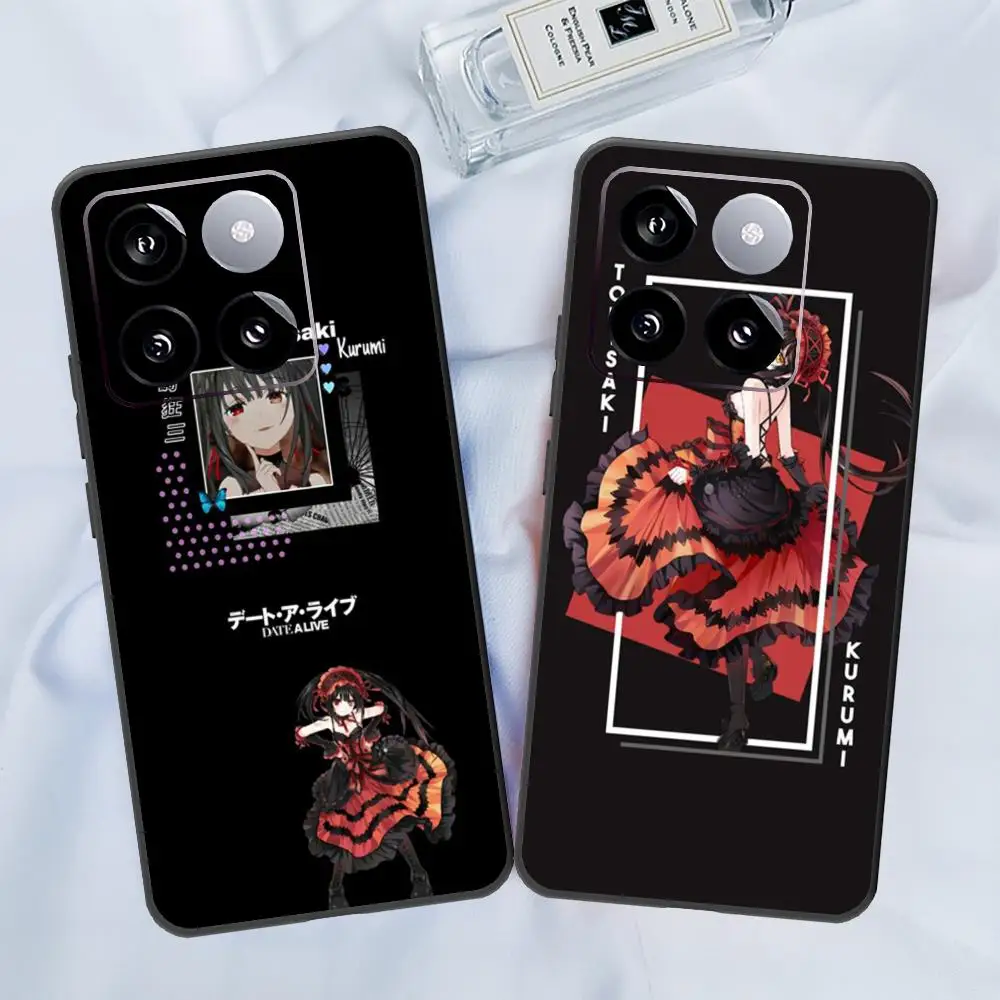 K_kurumi T_tokisaki Phone Case For Xiaomi 14 Ultra 14 13T 13Pro 13 12T 12 11T 11i 11 Black Silicone Case