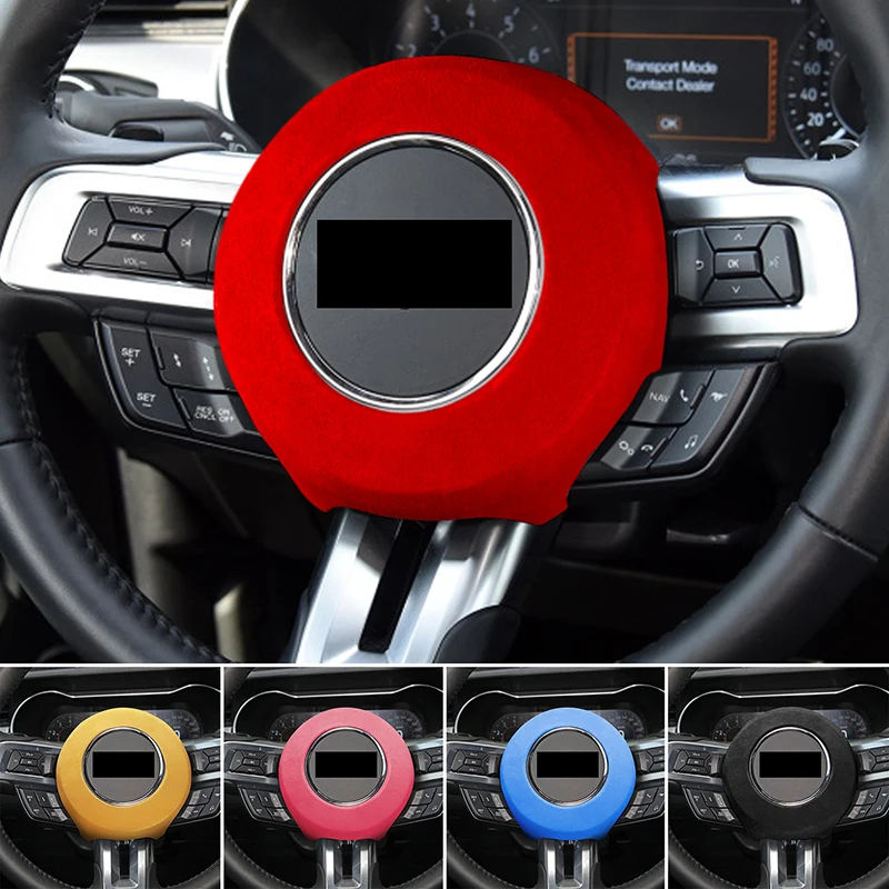 

Suede Fluff Steering Wheel Center Cap Decoration Cover Colorful Shell For Ford Mustang 2015-2021 Interior Accessories