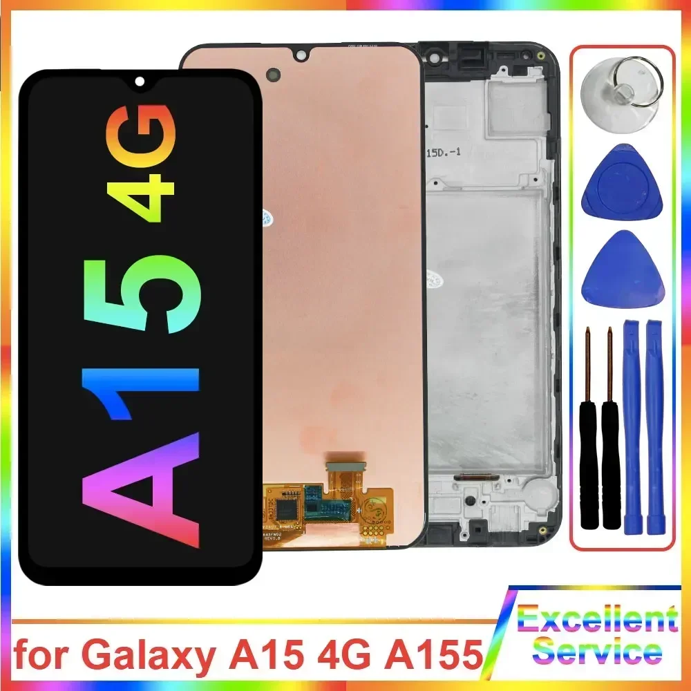 A155 Tested LCD for Samsung Galaxy A15 4G A155F LCD Display Touch Screen Digitizer Replacement for Samsung A15 A155M LCD Display