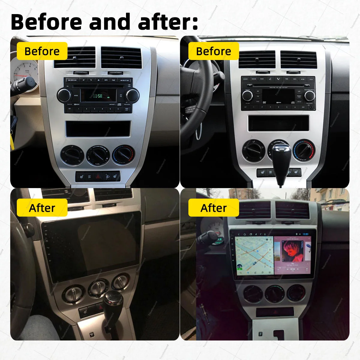 2 DIN Android auto rádio stereo pro zesvětlení ráže 2007-2010 10.1