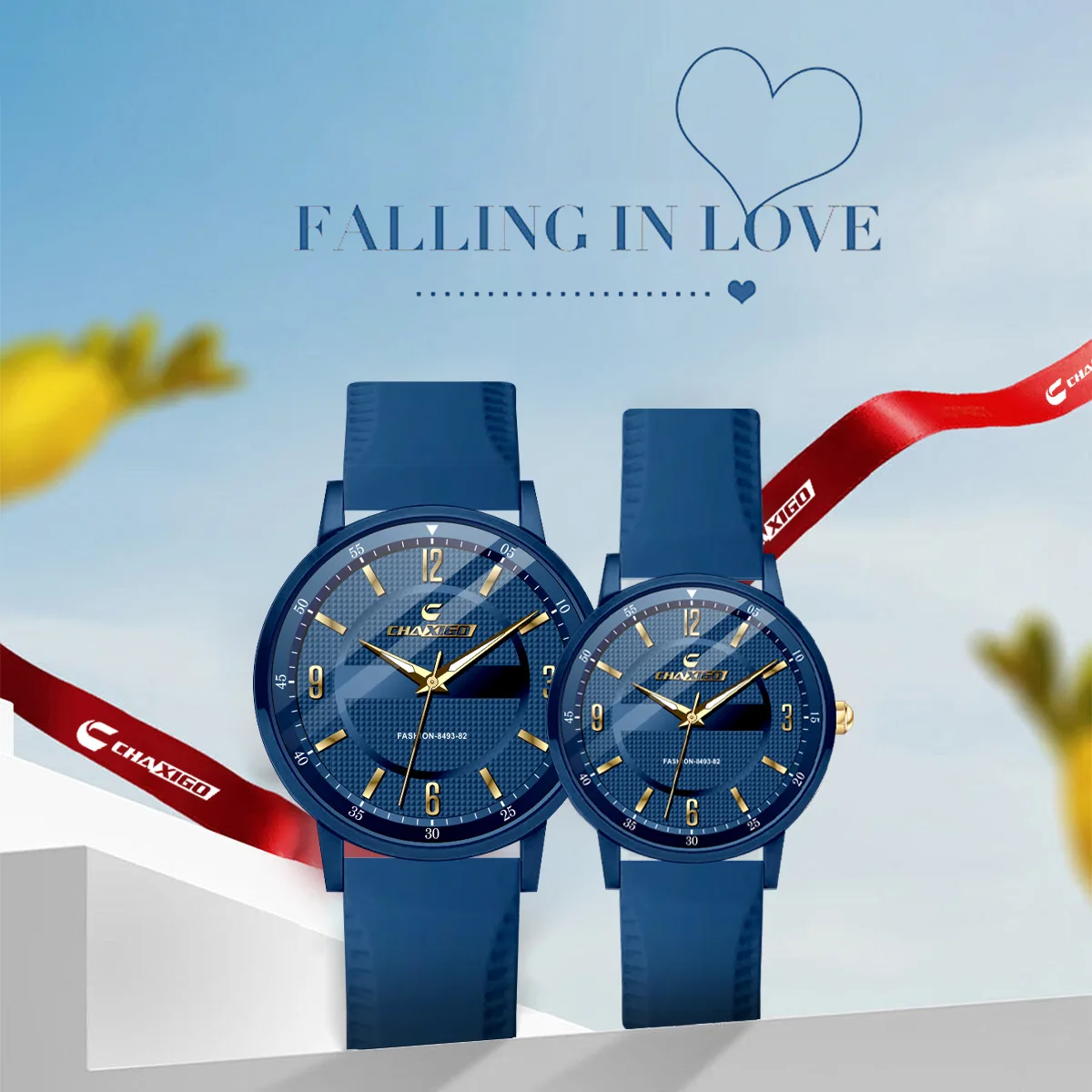 CHAXIGO 비즈니스 남성용 시계 스테인리스 스틸 쿼츠 시계 프리미엄 커플 시계