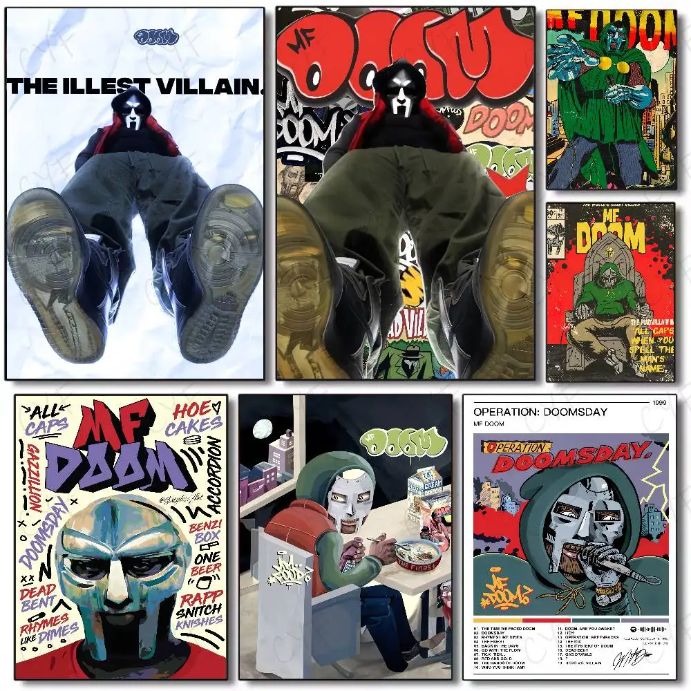 

MF DOOM Comic Book Cover Poster Waterproof Vintage Movie Posters High Quality Wall Art Print For Room Decor Gift