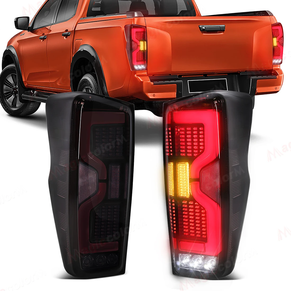 مصابيح خلفية ل ايسوزو D-Max DMax بيك اب 2020 2021 2022 LED القيادة بدوره إشارة عكس أضواء الفرامل اكسسوارات السيارات المصابيح الخلفية #2