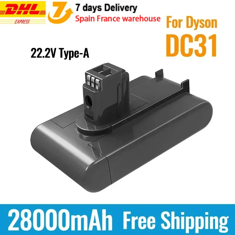 NEW (Type A) 22.2V 28000mAh Li-ion Vacuum Battery for Dyson DC35, DC45 DC31, DC34, DC44, DC31 Animal, DC35 Animal,917083-01