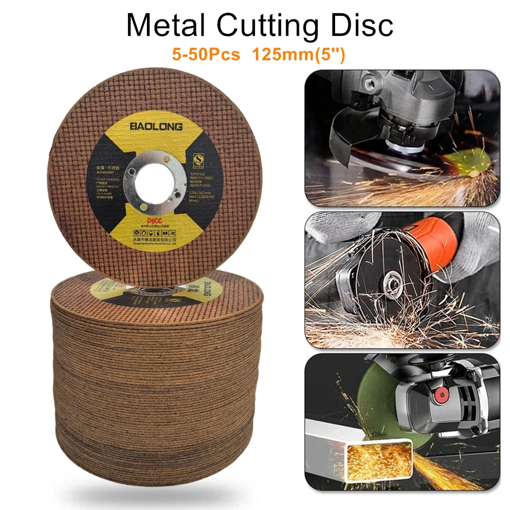 

2-50pcs 125mm 5'' Metal Cutting Disc Angle Grinder Stainless Steel Grinding Cutting Resin Double Mesh Ultra-Thin Polishing Piece