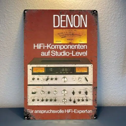 1p,Denon Vintage Audiophile Hi-Fi Amplifiers Metal Poster -20x30cm Tin Sign