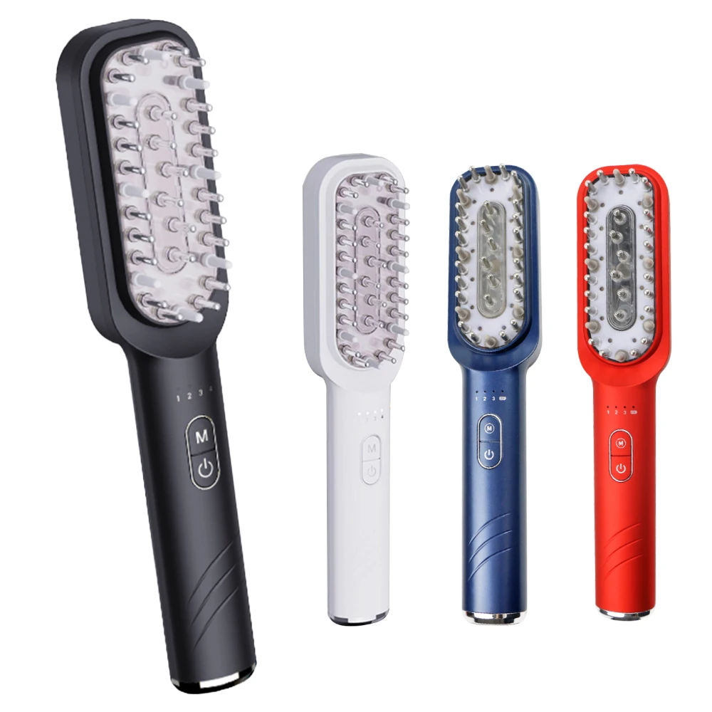 Red Light Hair Growth Comb Removable Oil Applicator Head Scalp Massager Rechargeable Electric Hair Massage Brush