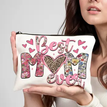 심플하면서도 최고의 엄마 테마의 핑크색 로맨틱 여성용 화장품 파우치, 여행용 메이크업 정리함, 실용적인 수납 가방, 엄마를 위한 선물 12 best sales 메이크업 포에버 - №7