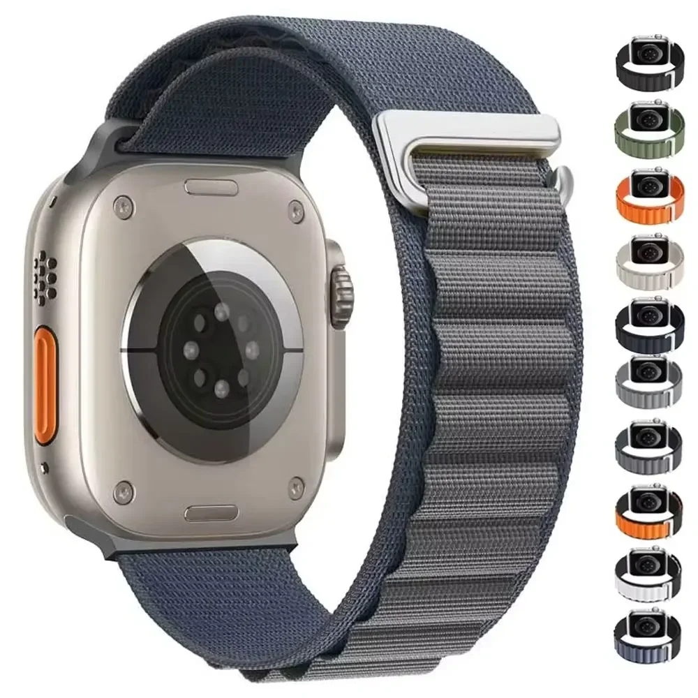 애플워치 울트라 2/1 밴드 49mm 45mm 44mm 42mm 41mm 40mm 38mm 나일론 스트랩 알파인 루프 (아이워치 10 9 8 7 6 5 4 3 SE 호환)