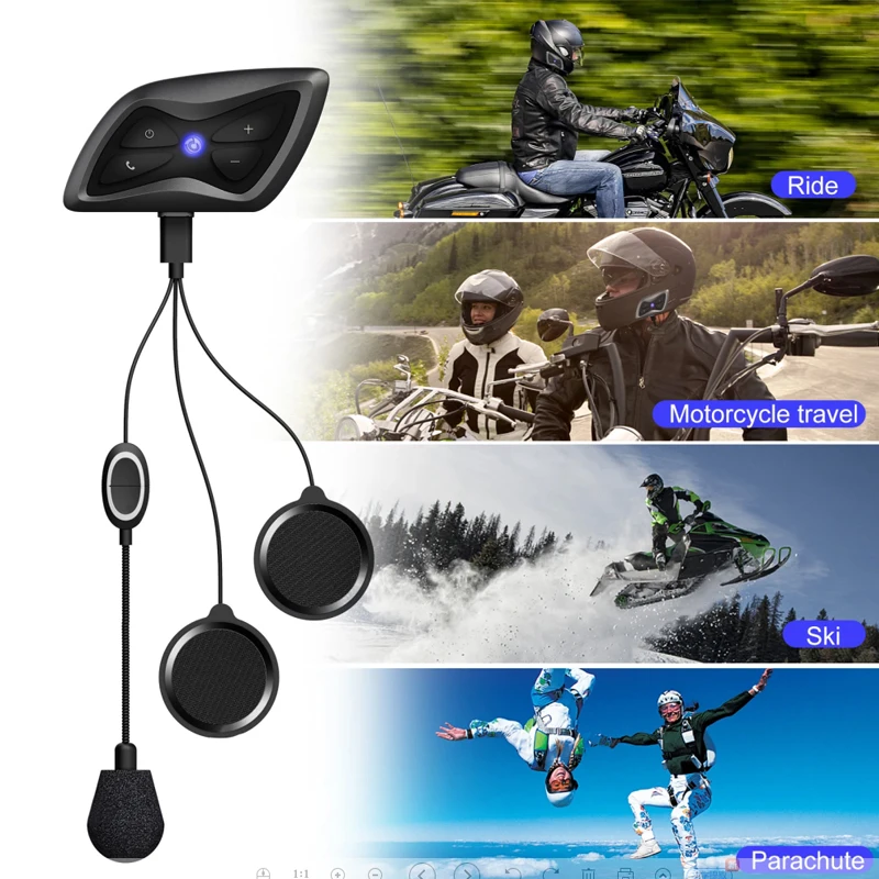 Motorcycle helmet bluetooth intercom headset waterproof 1500M wireless BT intercom headset communication system