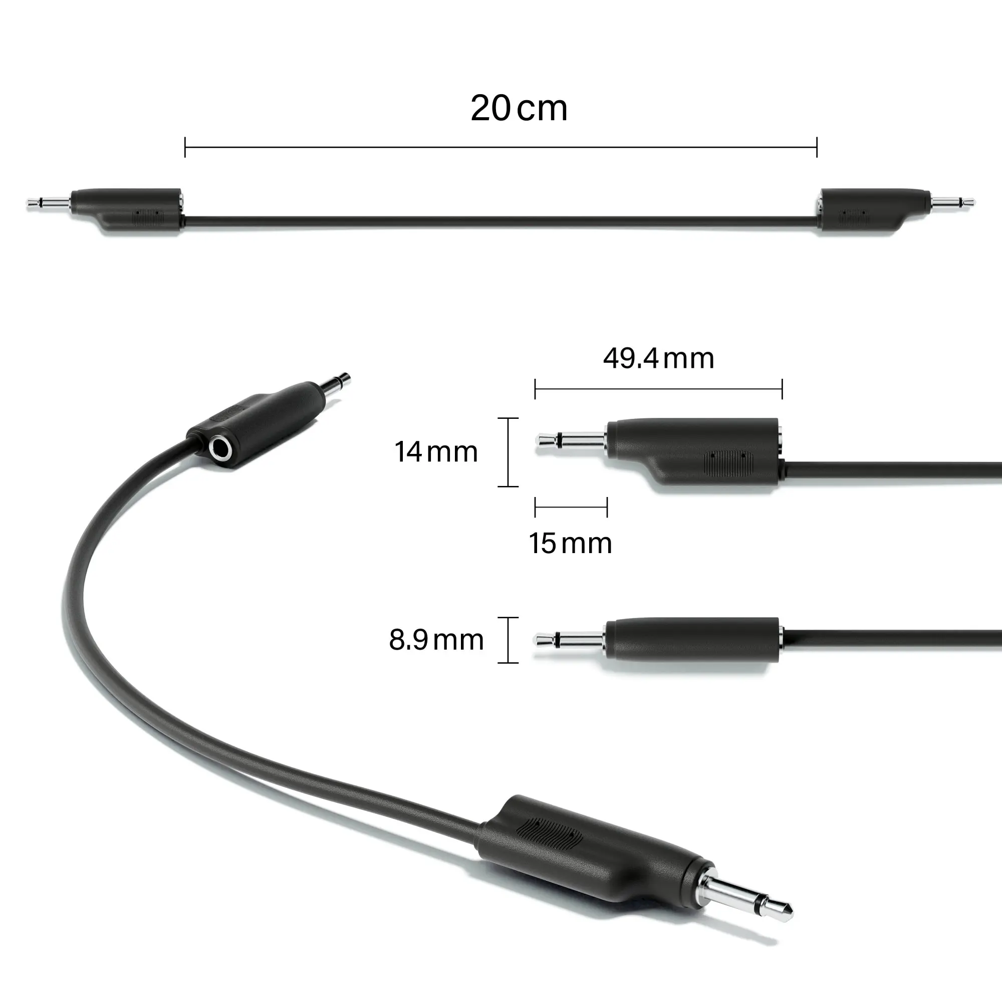 ExcelValley - 1 Piece - Mono Stackable Patch Cables - TS 3.5mm 1/8\